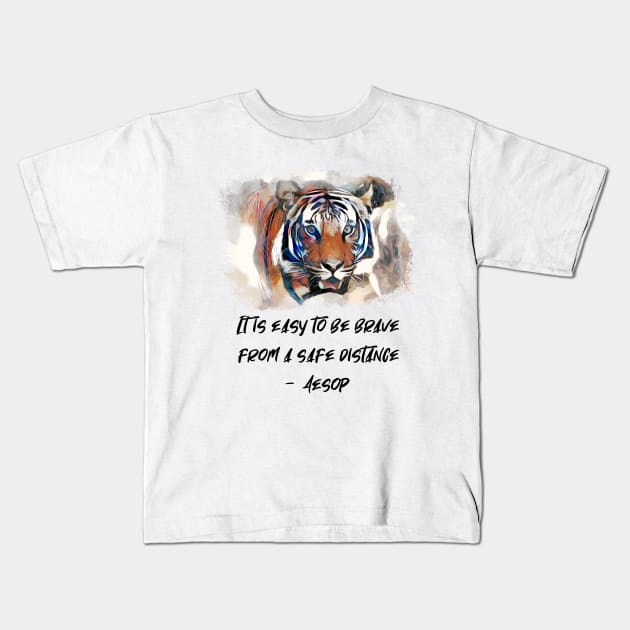 Aesop Satire: Bravery. Words of Wisdom Collection Kids T-Shirt by ArtlyStudio